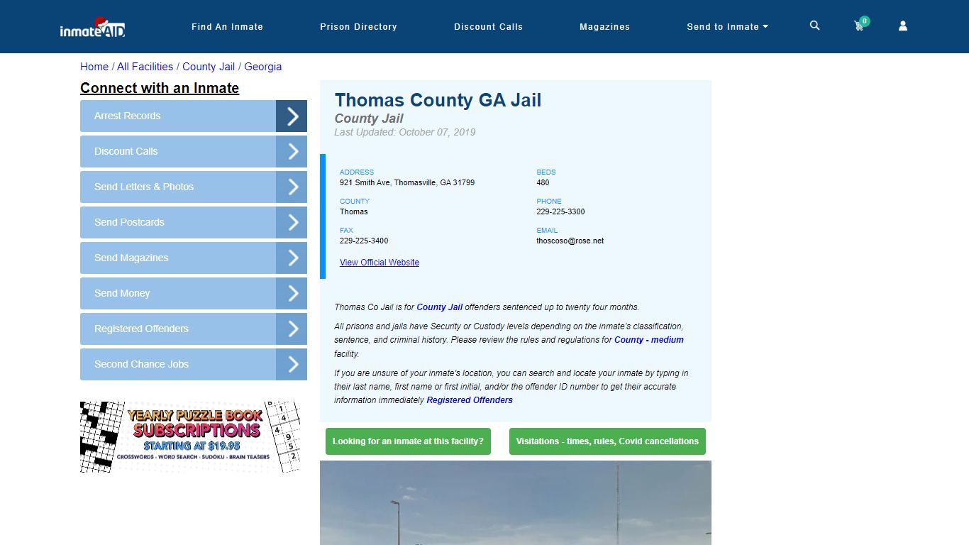 Thomas County GA Jail - Inmate Locator - Thomasville, GA