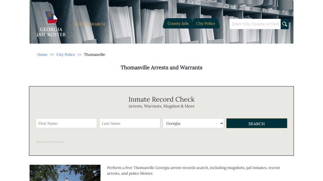 Thomasville Arrests and Warrants | Georgia Jail Inmate Search